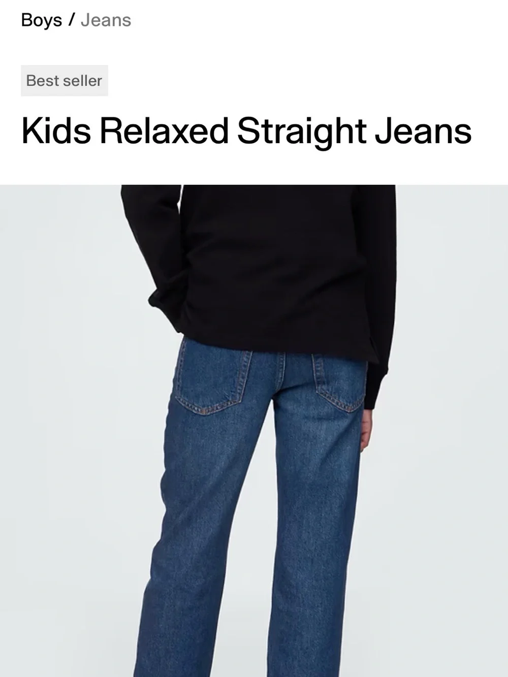 Gap, kids relaxed straight jeans size 10